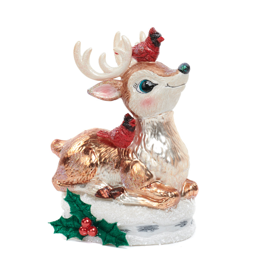 BAMBI C/CARDINAL XMAS 16,5CM