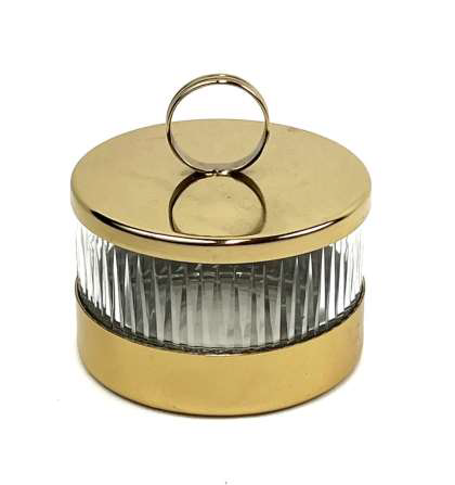 CAIXA METAL C/VIDRO DOURADA 9CM