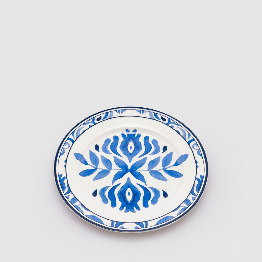 PRATO ROYAL AZUL/BRANCO 2X20.5CM (6 UNIDADES)