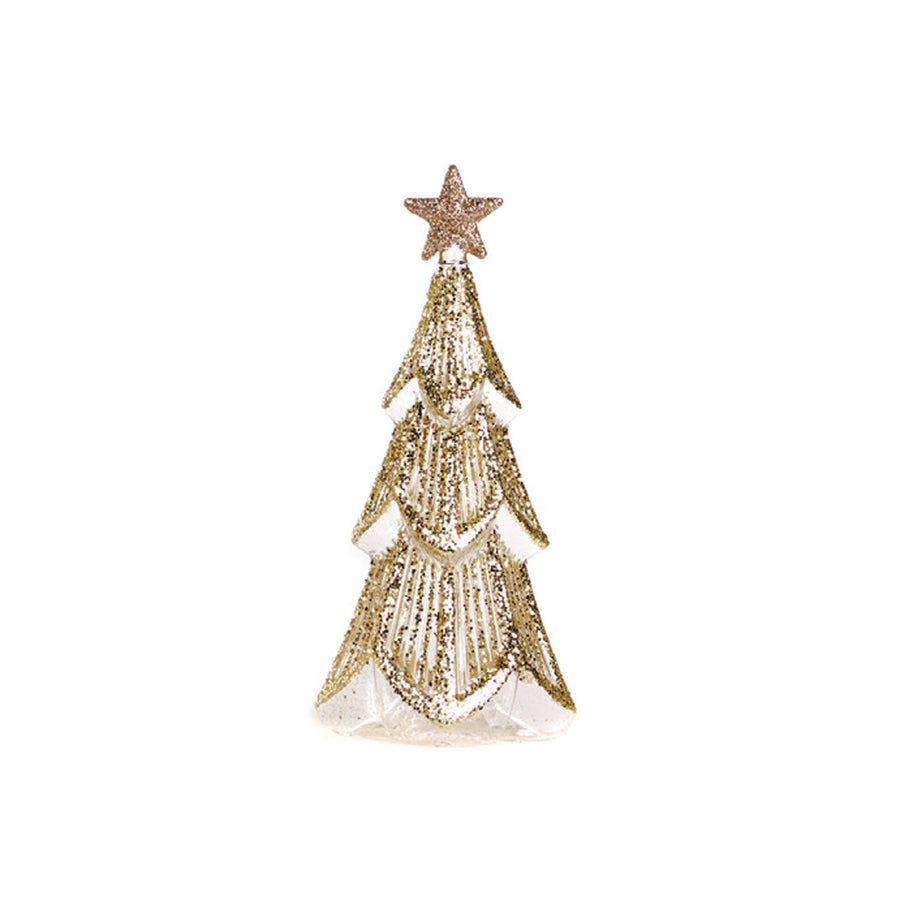 ARVORE NATAL CLEAR/DOURADA 23,5CM