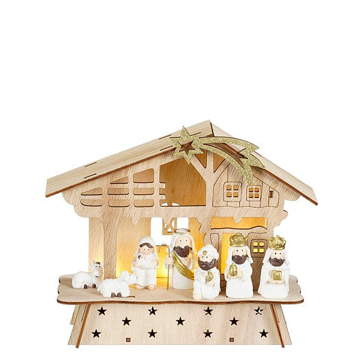 PRESEPIO BRANCO NA CABENA LED 22x8x19