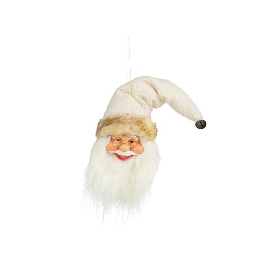 CABEÇA PAI NATAL CHAPEU BRANCO 15x8x45