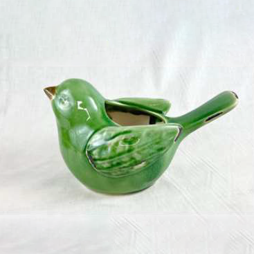 VASO PASSARO CERAMICA VERDE 23x23x14CM