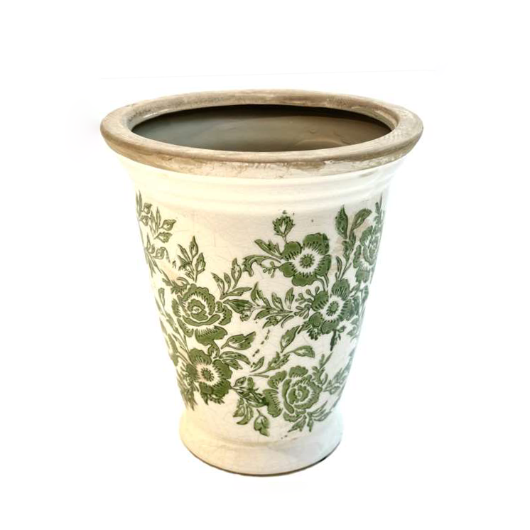 VASO FLORIDO VERDE 16,5x19CM