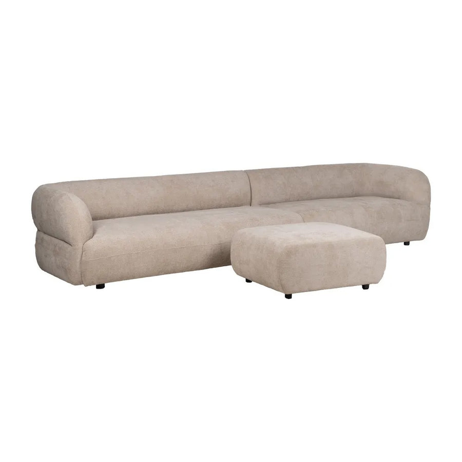 SOFA 2 MODULOS 199x92x65CM | 151x92x65CM + PUF 66x87x39CM  ROOM BEGE