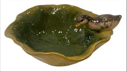 TAÇA VERDE C/PATO 19x17,5x7,5CM