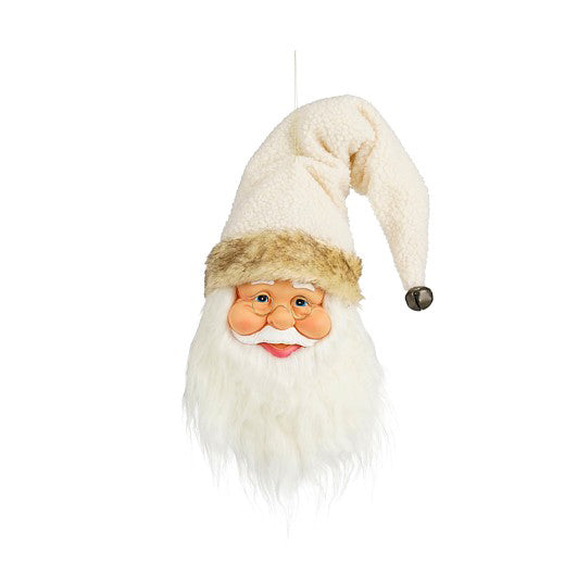 CABEÇA PAI NATAL CHAPEU BRANCO 15x8x45