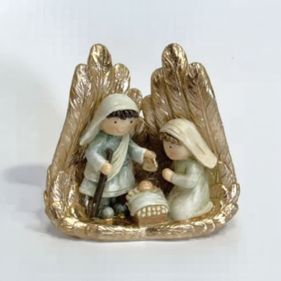 PRESEPIO NA PENA DOURADA 13CM