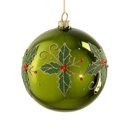 BOLA VERDE C/AZEVINHO 15CM