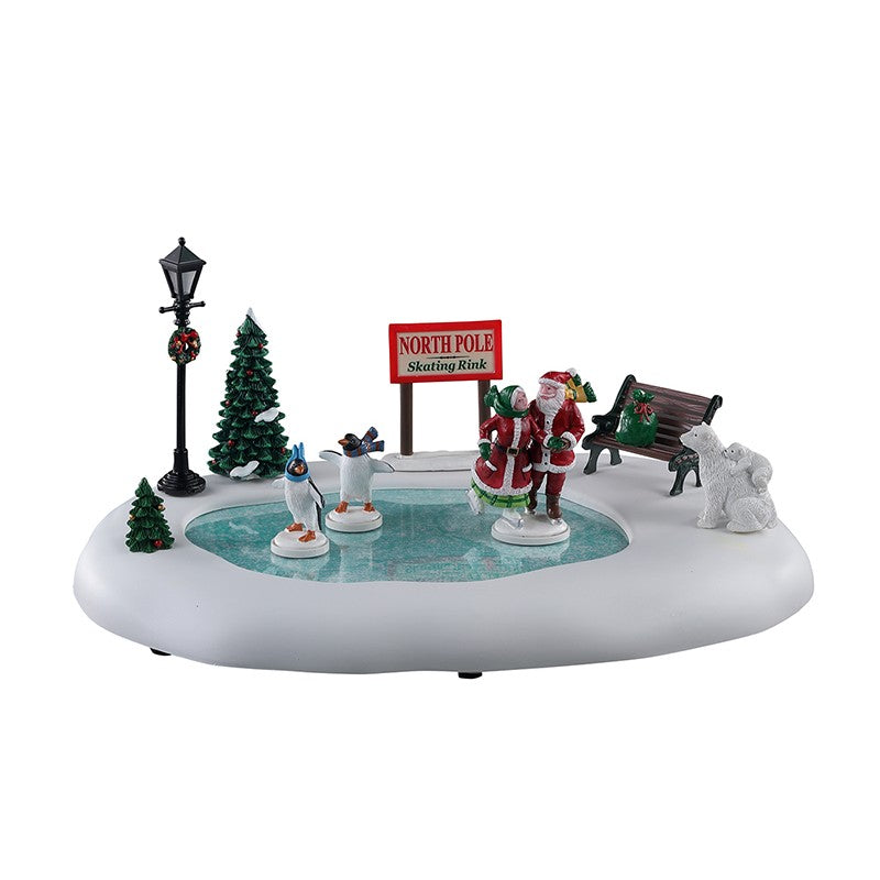 CENARIO PATINAGEM C/PAI NATAL E BONECO DE NEVE 28.5 x 20 x 9