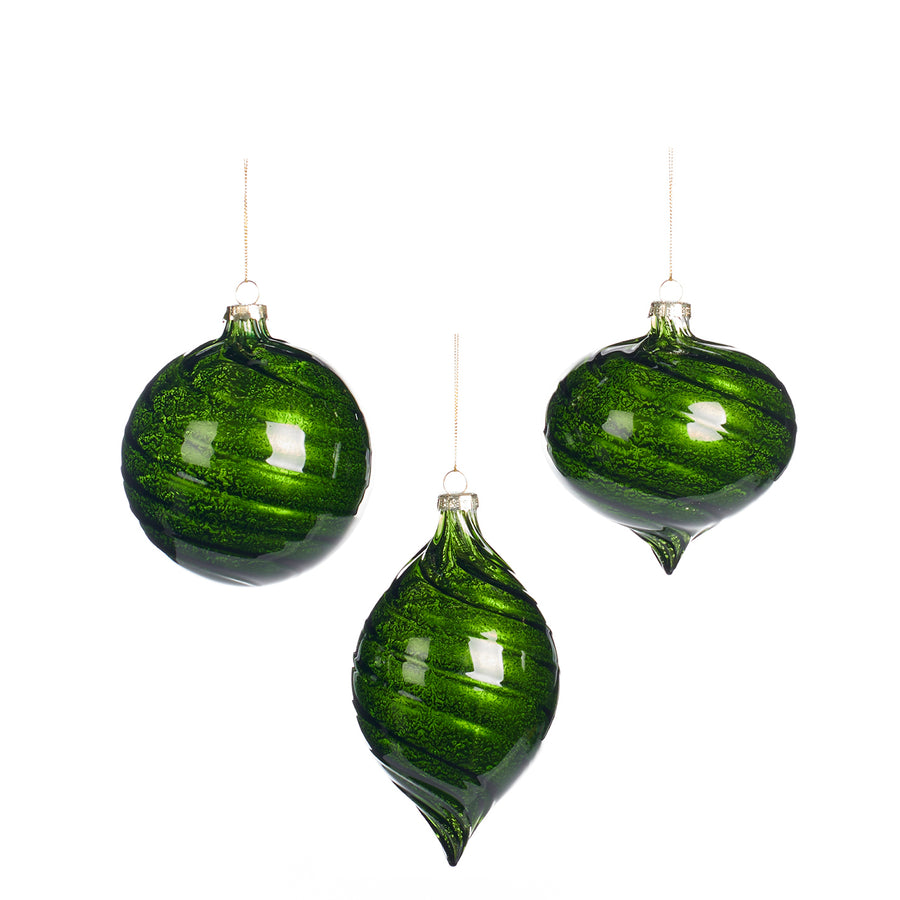 PERA VERDE VIDRO SWIRL 10CM