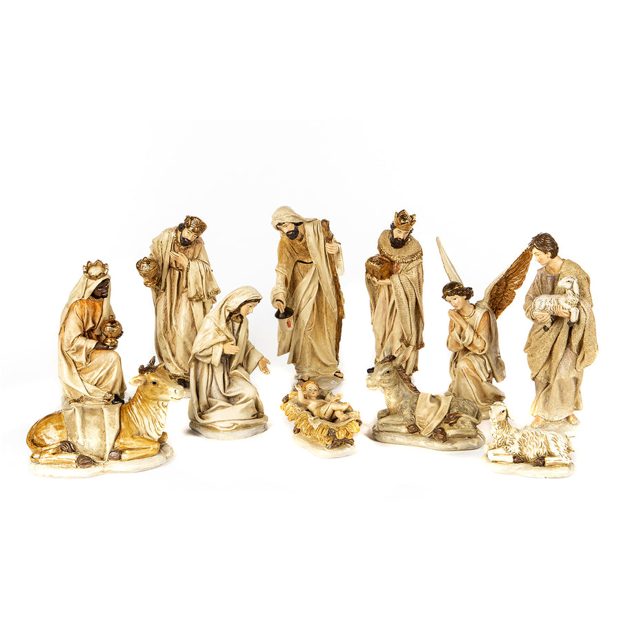 PRESEPIO CREME/DOURADO X11 27CM