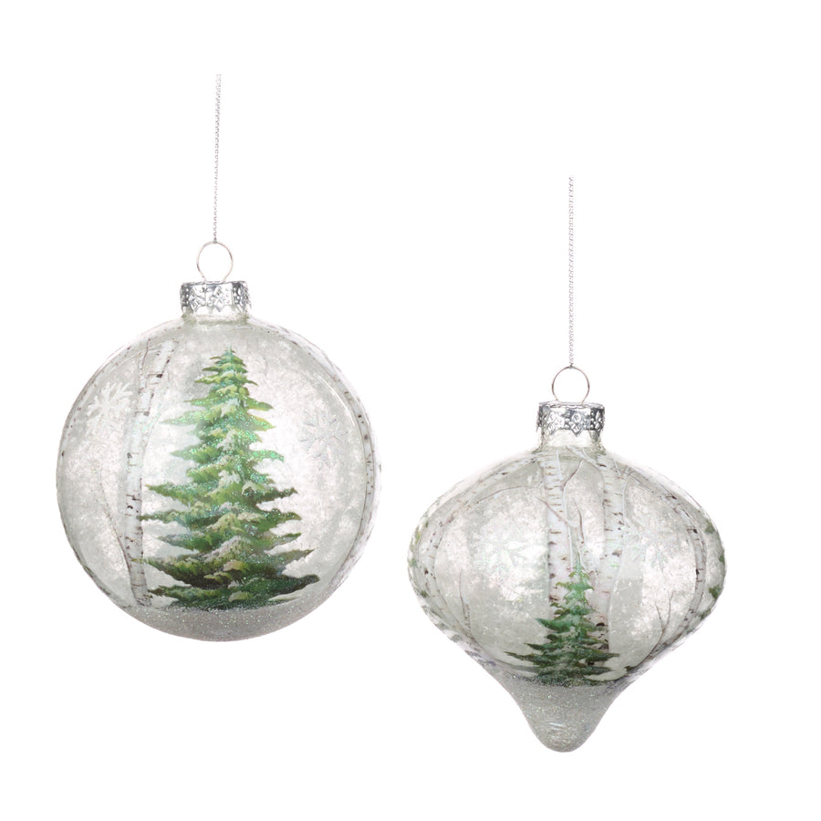 PINHA VIDRO C/ ARVORE VERDE 10CM