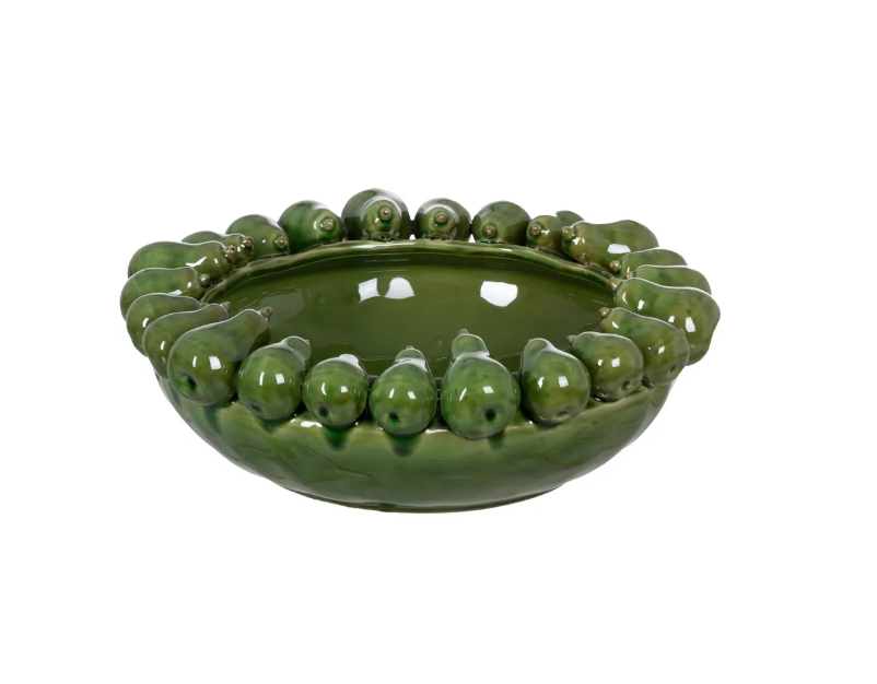 VASO CENTRO MESA PERAS VERDE CERAMICA 37,30x37,30x13,70CM