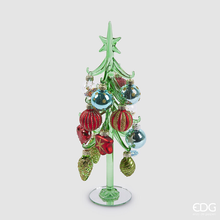 ARVORE DECOR VERM/VERD/BR H.24,5 D.9