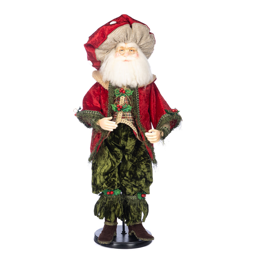 PAI NATAL C/BASE VERMELHO/VERDE 76CM