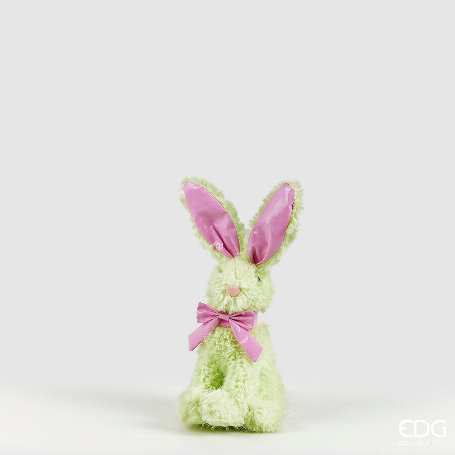 COELHO SENTADO VERDE/ROSA 28x15x11CM