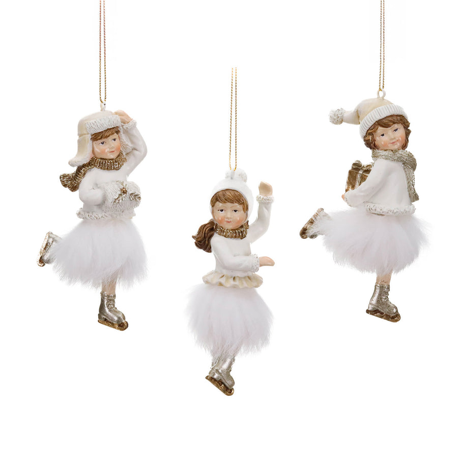 MENINA C/PATINS BRANCO/CHAMPANHE SORT 12CM