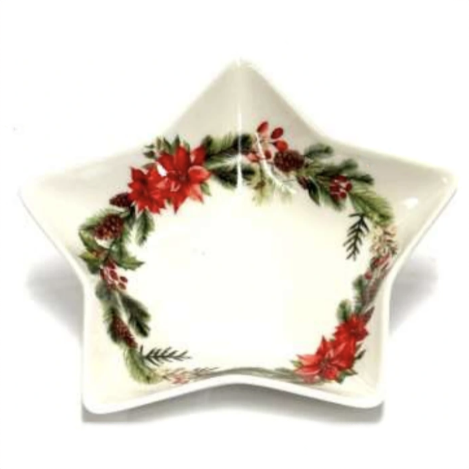 PRATO ESTRELA FLOR NATAL 20CM