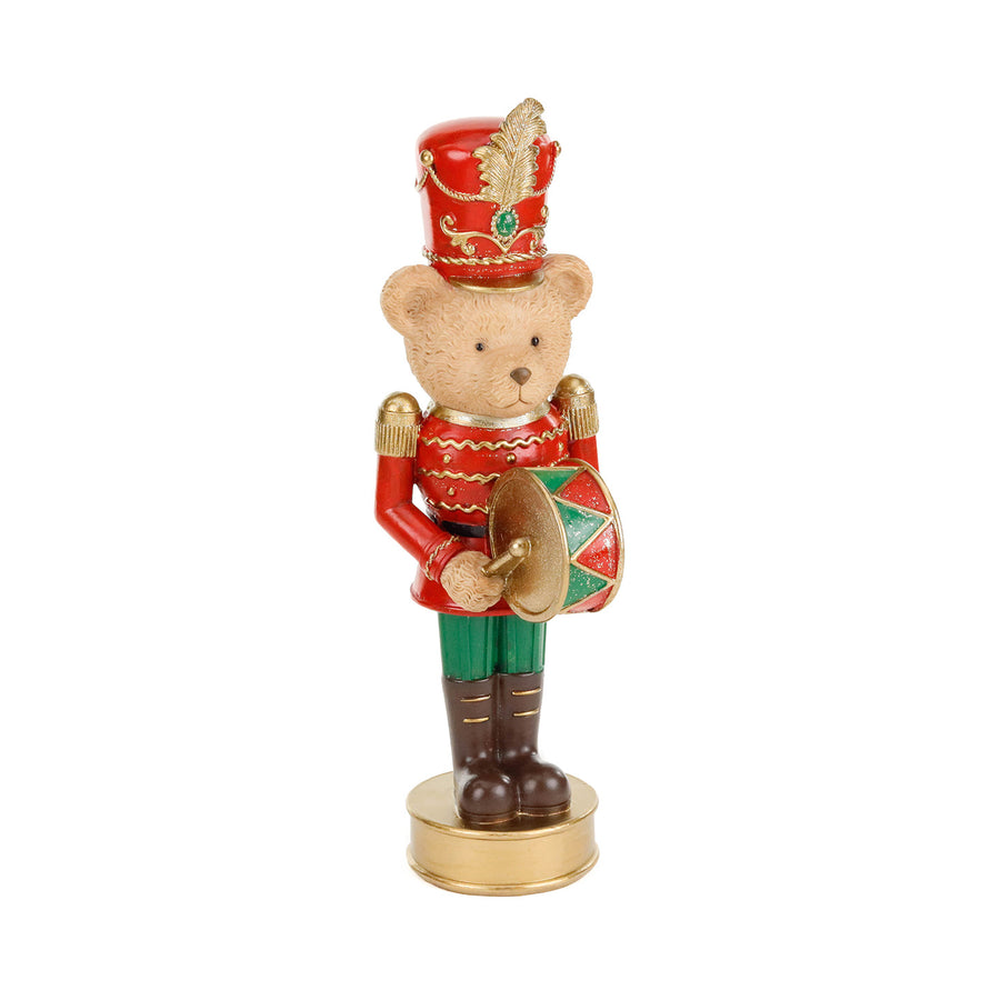 URSO QUEBRA-NOZES VERMELHO/VERDE/DOURADO 36CM