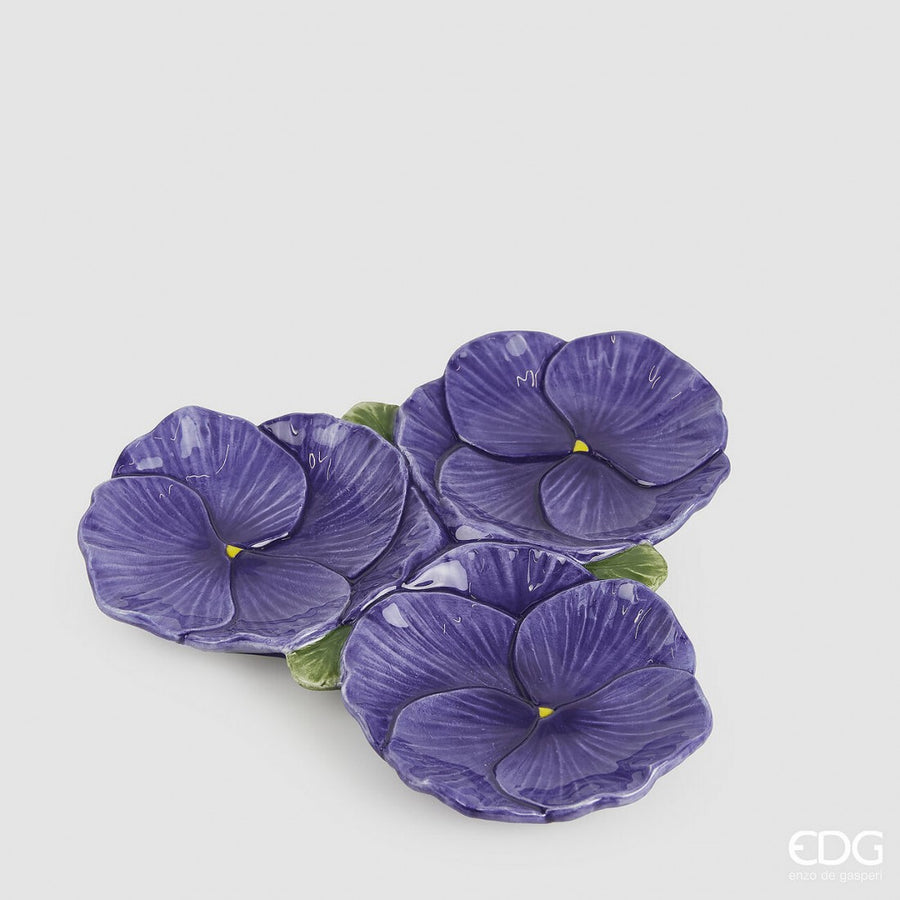 PRATO 3 FLORES VIOLETA  21CM