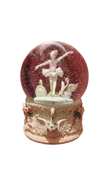 GLOBO C/ BAILARINA E CISNES 12CM