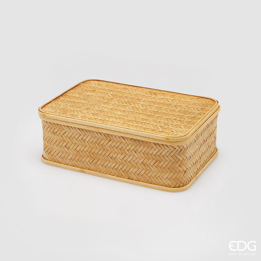 CAIXA RETANGULAR RATAN NATUR 14x35x26CM