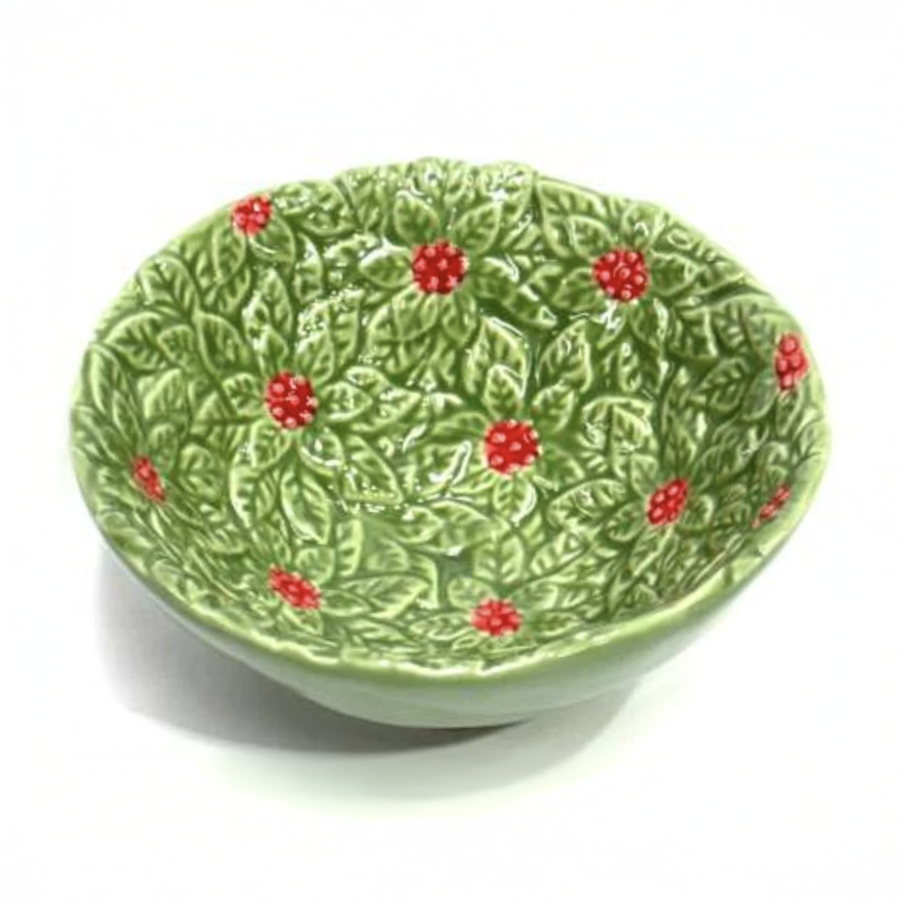 TAÇA REDONDA AZEVINHOS VERDE 12CM