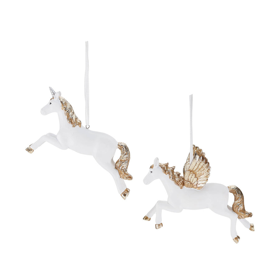 UNICORNIO/PEGASUS BRANCO/DOURADO SORT 15CM