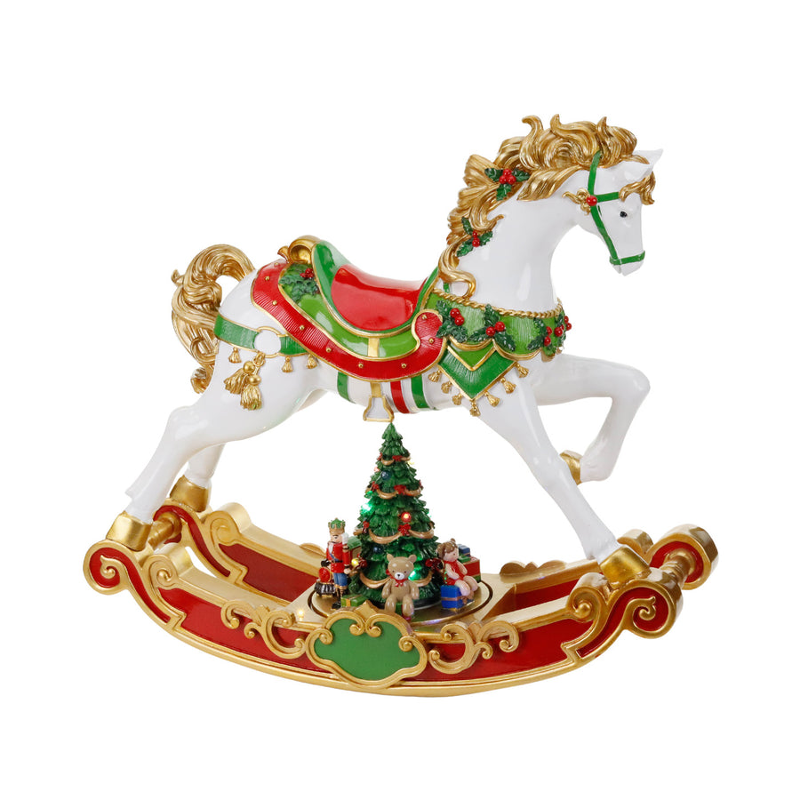 CAVALO XMAS LED BRANCO/VERMELHO/VERDE/DOURADO 62CM