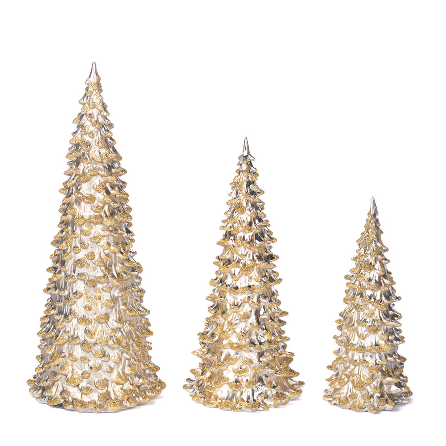 ARVORE VIDRO CHAMPANHE/DOURADO 21CM