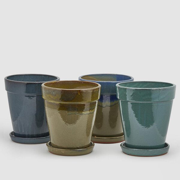 VASO GLAZE MULTICOLOR H35 D30 C/PRATO SORTIDO