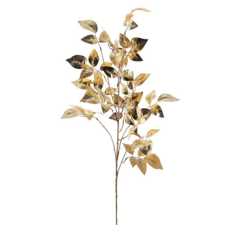 HASTE FOLHAS ROSEIRA DOURADO METALIZADO