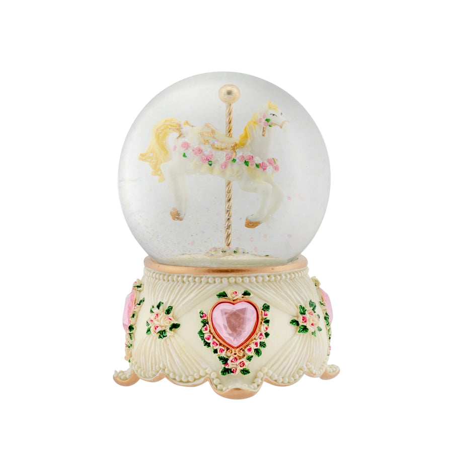 GLOBO C/CAVALO CREME ROSA 14CM