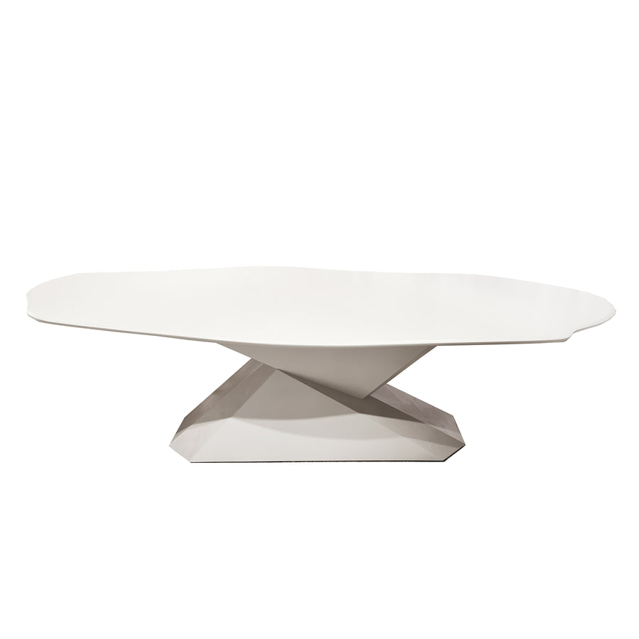 MESA JANTAR CAPUCCINO LACADA PÉ GEOMETRICO 295x120x75CM