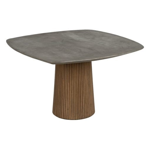 MESA JANTAR MADEIRA CIMENTO ROOM 120x120x77CM