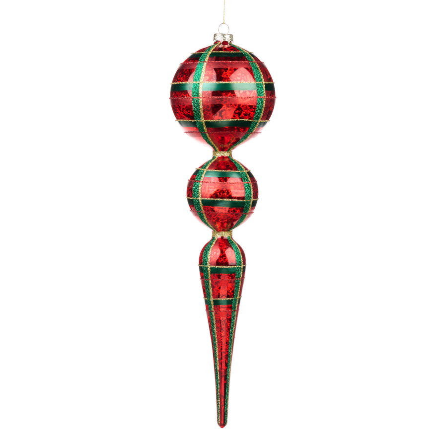 PINGENTE VERMELHO/VERDE/DOURADO 39CM
