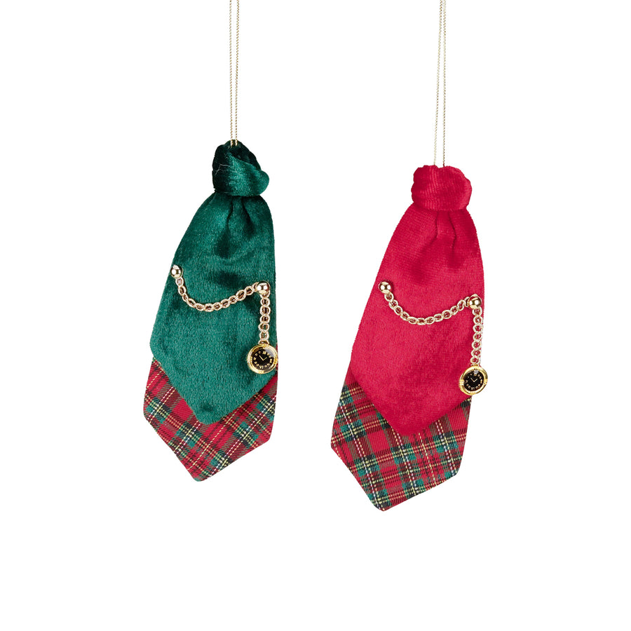 GRAVATA SORT VERDE/VERMELHO 17,5CM