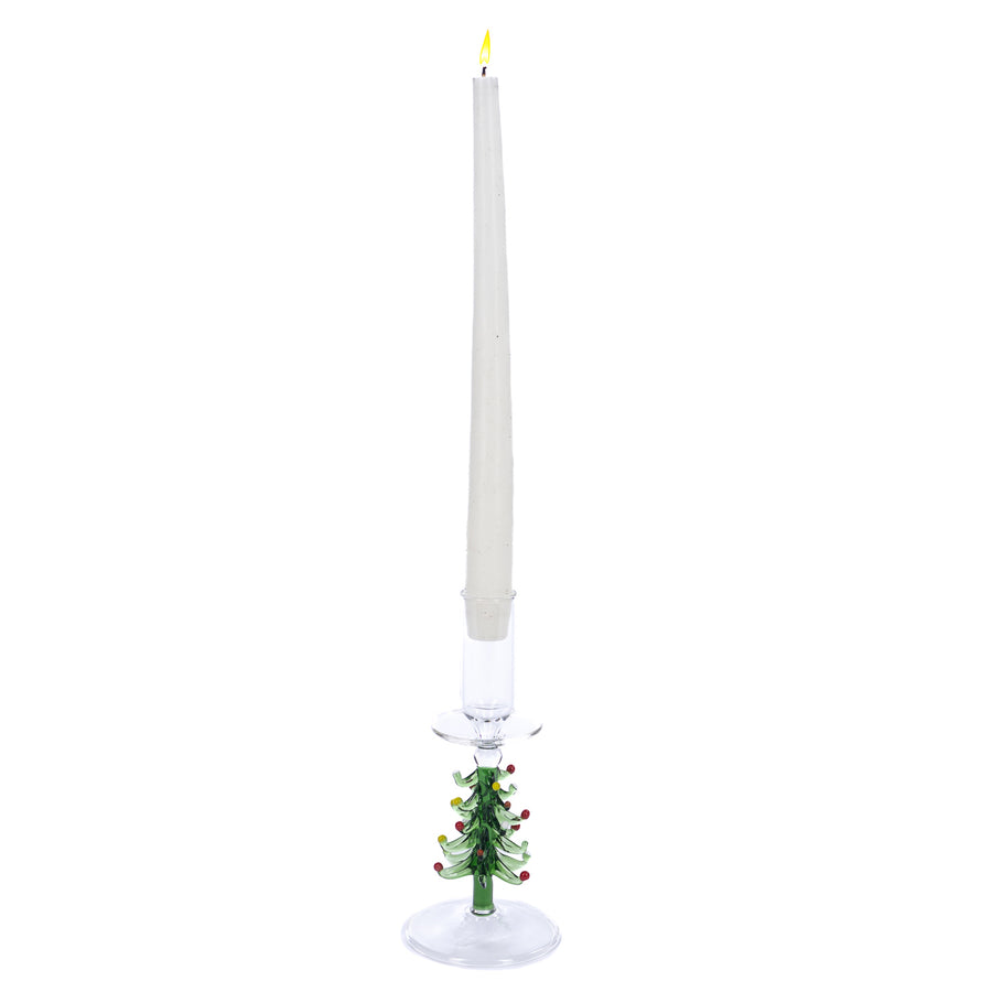 SUPORTE VELA C/ARVORE VERDE 19CM