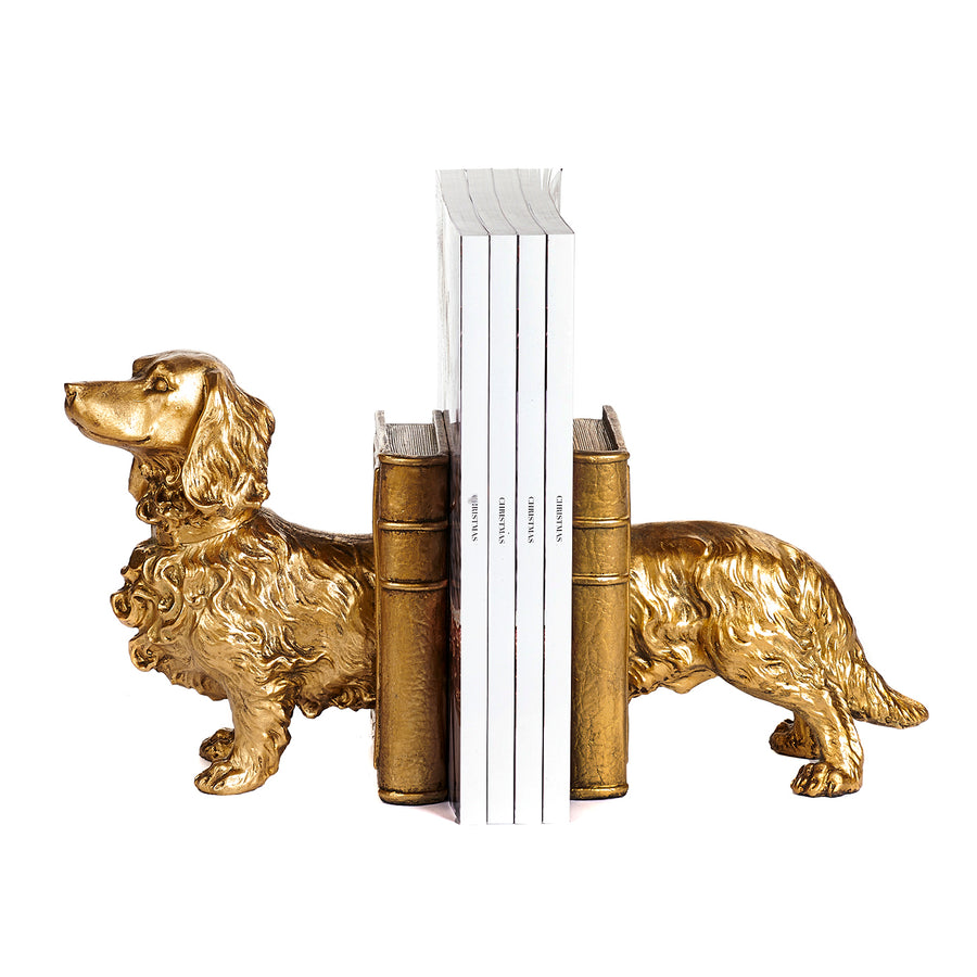CAO SUPORTE LIVROS X2 DOURADO 22CM