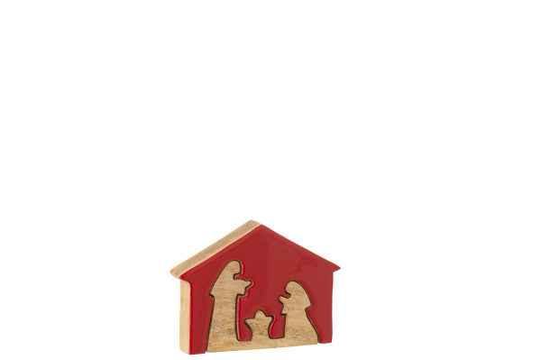 PRESEPIO NA CASA NATUR E VREMELHO 10x2.5x11