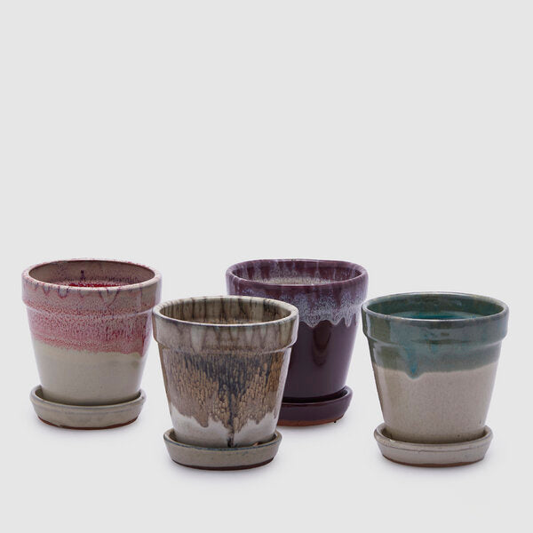 VASO GLAZE MULTI H11 D11 C/PRATO SORTIDO