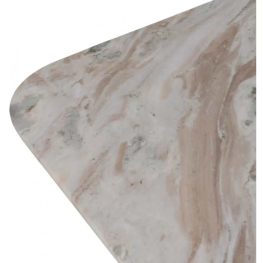MESA APOIO MADEIRA MARMORE 80X80X36CM