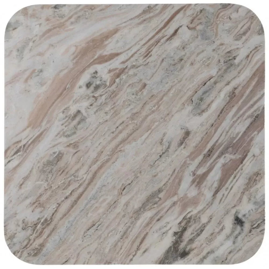 MESA APOIO MADEIRA MARMORE 80X80X36CM