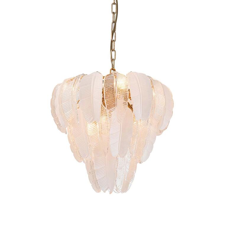 CANDEEIRO TETO VIDRO METAL DOURADO 46x46x42