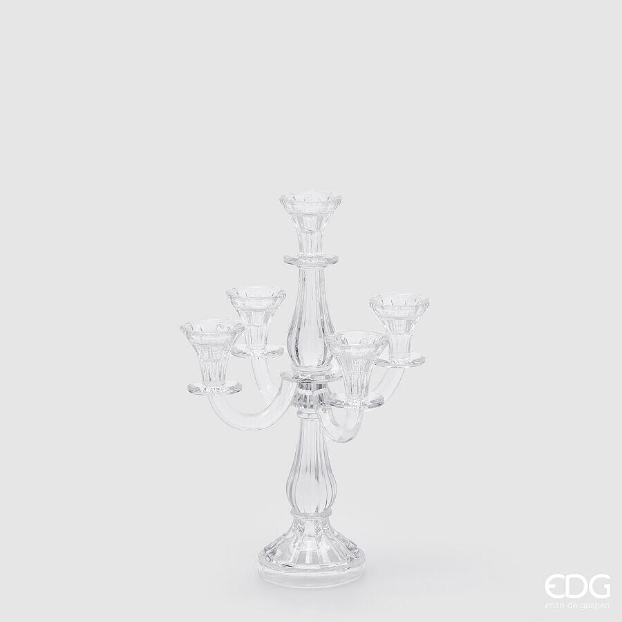 CANDELABRO VIDRO X5 H.35 L.19 L.19CM