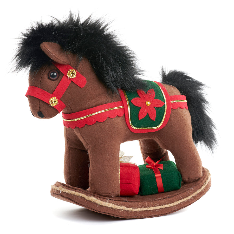 CAVALO BALOIÇO C/PRESENTES CASTANHO 36CM