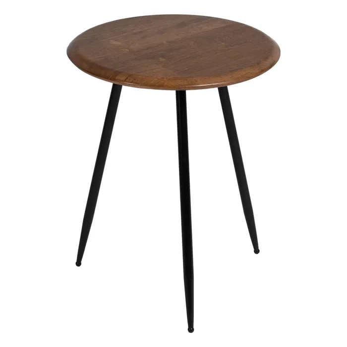 MESA APOIO METAL/MADEIRA CASTANHA 40x40x50CM