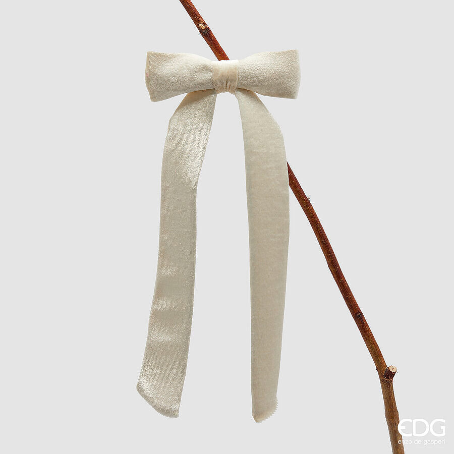 LAÇO VELUDO IVORY C/CLIP 30x13
