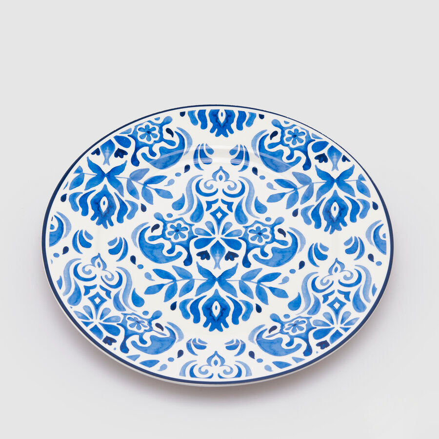 PRATO ROYAL AZUL/BRANCO 2X27CM (6 UNIDADES)